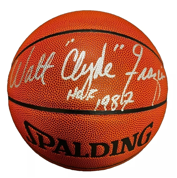 Walt "Clyde" Frazier Signed Spalding NBA Basketball (JSA)