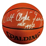 Walt Clyde Frazier Signed Spalding NBA Basketball (JSA)
