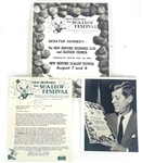 Lot of 3: John F. Kennedy Signed Letter including Original Photo & 1959 Festival Flyer (JSA)
