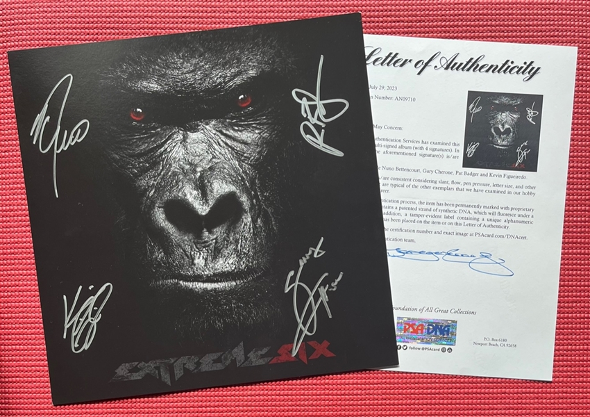 Extreme: Group Signed 12" x 12" Album Flat (4 Sigs)(PSA/DNA LOA)