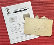 Rolling Stones: Mick Jagger Signed 8.5 x 5 Cut (Beckett/BAS LOA)
