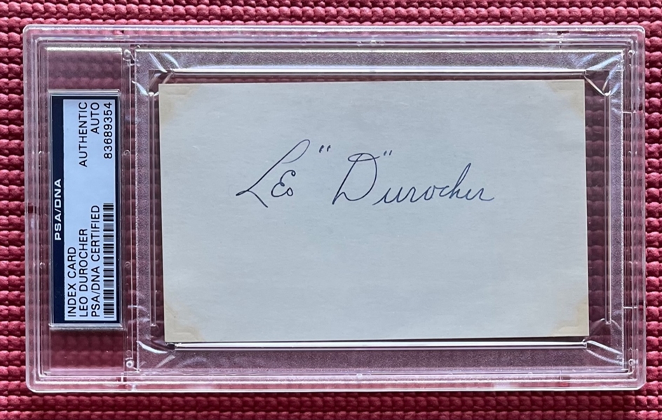 Leo Durocher Signed 3" x 5" Index Card (PSA/DNA Encapsulated)