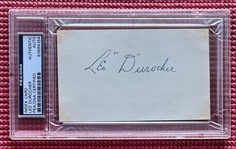 Leo Durocher Signed 3 x 5 Index Card (PSA/DNA Encapsulated)