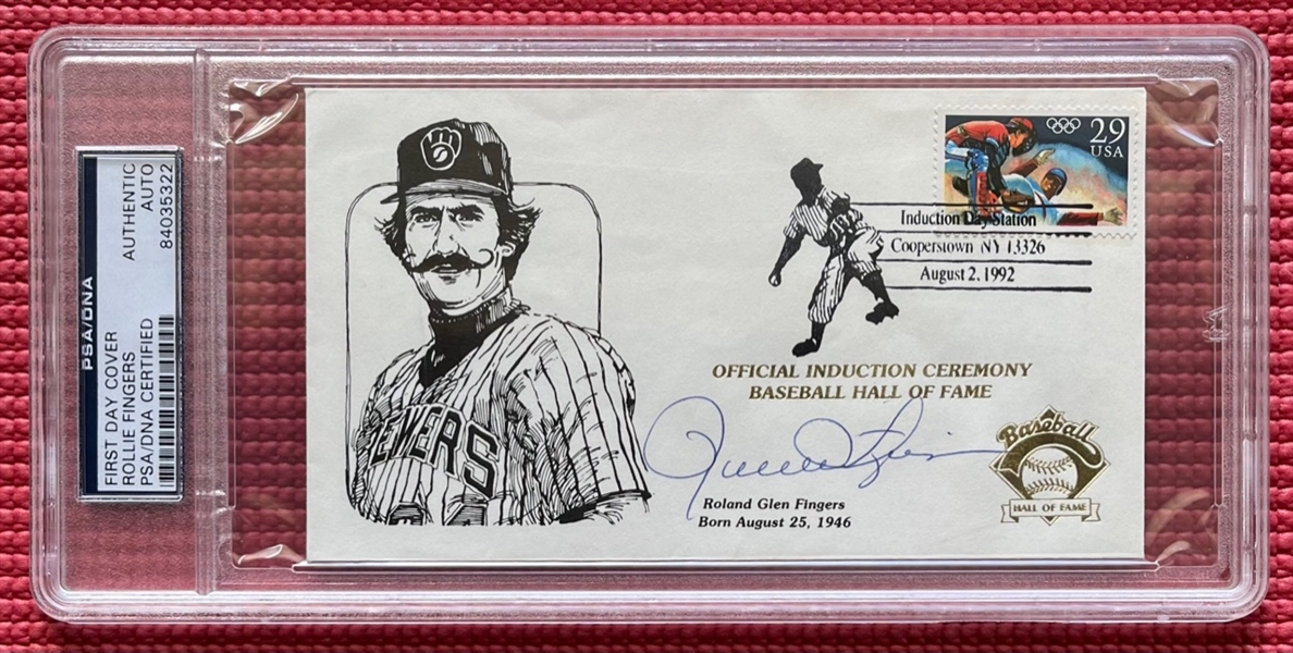 Rollie Fingers Signed 3.5" x 6.5" First Day Cover FDC (PSA/DNA Encapsulated)