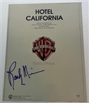 Eagles: Randy Meisner Signed 11 x 14 Hotel California Sheet Music (Third Party Guaranteed) 