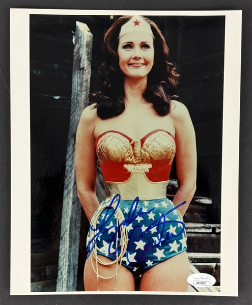 Lynda Carter Signed 8" x 10" Color Photo as Wonder Woman (JSA)