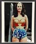 Lynda Carter Signed 8 x 10 Color Photo as Wonder Woman (JSA)