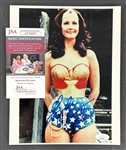 Lynda Carter Signed 8 x 10 Color Photo as Wonder Woman (JSA)