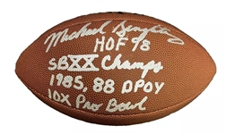 Mike Singletary Signed & Heavily Inscribed Wilson NFL Football (Beckett/BAS)
