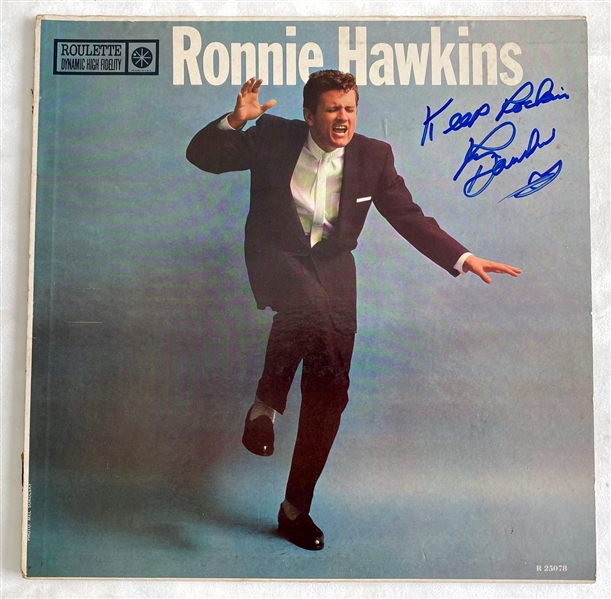 Ronnie Hawkins The Hawk Signed Debut Record Album Cover With (JSA)