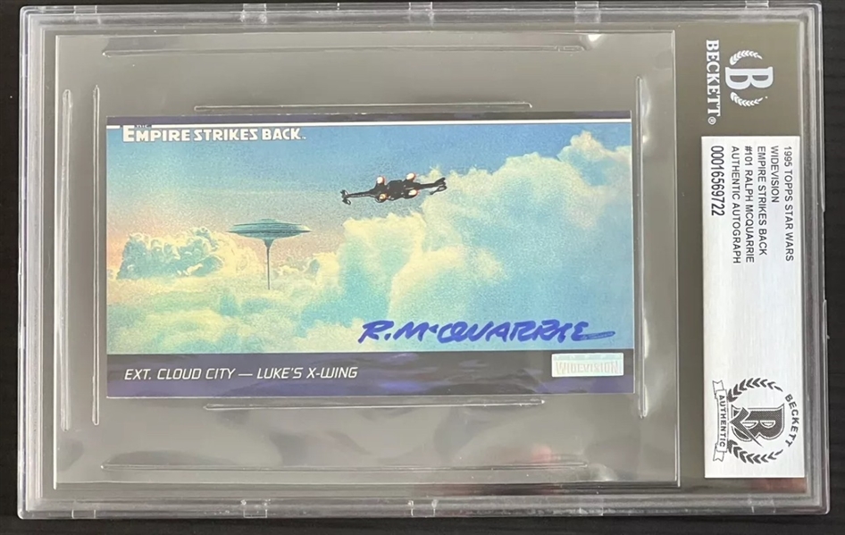 Star Wars: Ralph McQuarrie Signed 1995 Topps Empire Strikes Back Card (Beckett/BAS Encapsulated)
