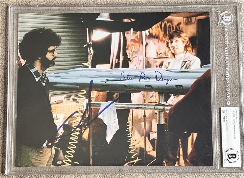 Star Wars: George Lucas & Patricia Rose Duignan Signed 8" x 10" Photo (Beckett/BAS Encapsulated)