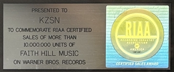Faith Hill RAII Award 10,000,000 Music Sales Award