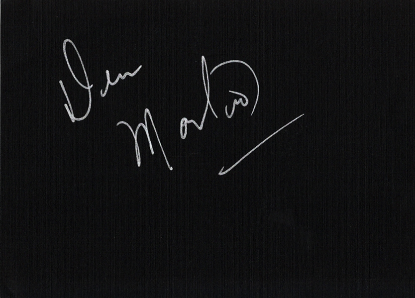 Dean Martin Signed IN-PERSON Black Linen Card (Beckett/BAS)