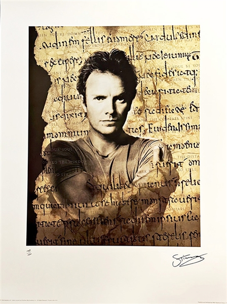 Singer/Musician STING RARE Hand-Signed Limited Edition 32"x24" Lithograph 