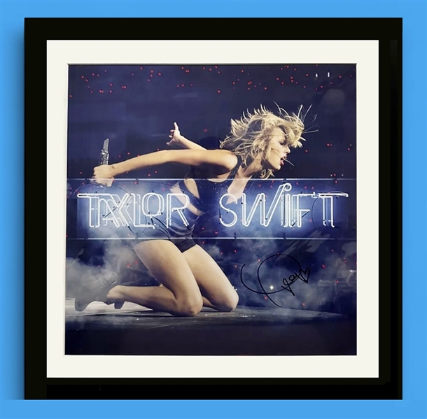 Taylor Swift Signed Litho Poster 1989 Live Neon 22"x22" Framed!   