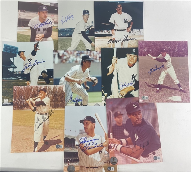 NY Yankees Lot of Ten Signed 8" x 10" Photos (Beckett/BAS)