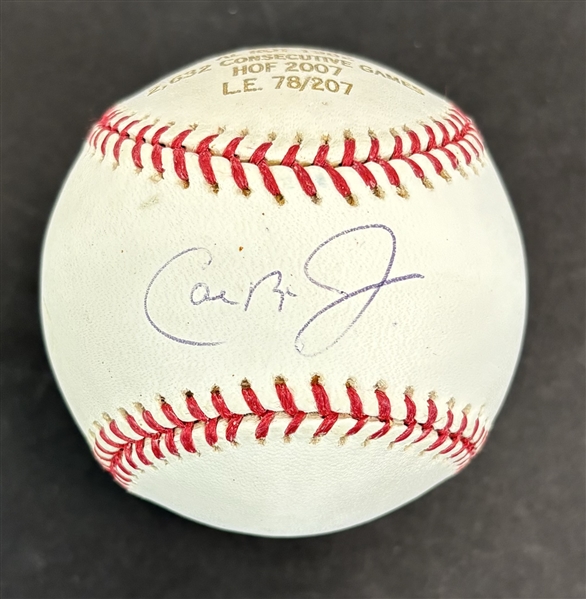 Cal Ripken Signed OML Stat Baseball (Third Party Guaranteed)