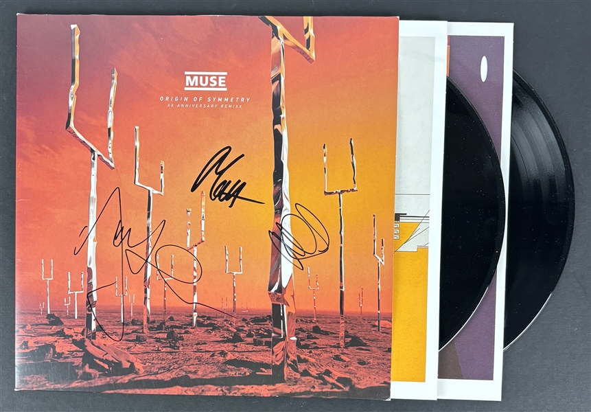 Muse: Group Signed "Origin of Symmetry" Album Cover (3 Sigs)(Beckett/BAS LOA)