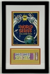 Dodgers vs. Twins Full 1965 World Series Game Ticket w/ Mint 9 Grade & Program in Framed Display (PSA/DNA Encapsulated)
