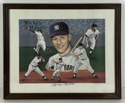 Mickey Mantle Signed 16 x 20 Don Sprague Lithograph in Framed Display (Third Party Guaranteed)