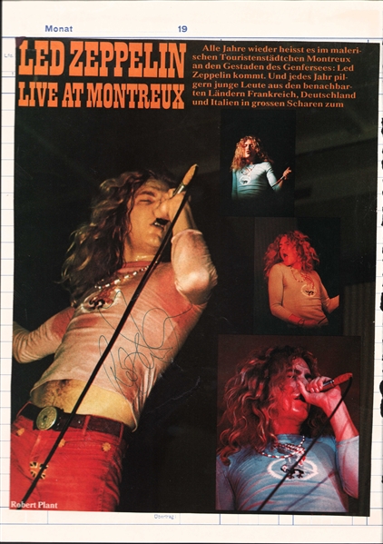 led Zeppelin: Robert Plant 7.75" x 10" Magazine Photo (Beckett/BAS LOA)