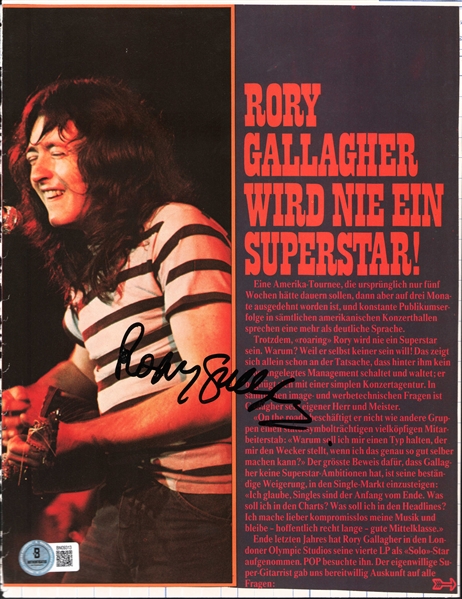 Rory Gallagher Signed 8" x 11" Magazine Photo (Beckett/BAS)
