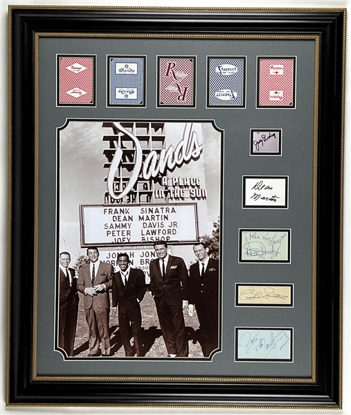 The Rat Pack Signature Set Presented in Custom Framed Display (5 Sigs)(Beckett/BAS & JSA LOA)(Third Party Guaranteed)