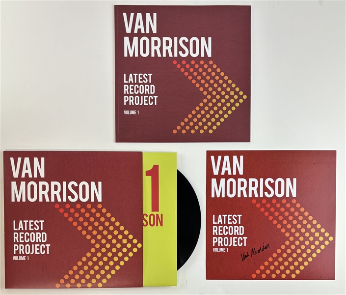 Van Morrison Lot of Five Signed "Latest Record Project" Album Inserts w/ Sealed Vinyl Set (Third Party Guaranteed)