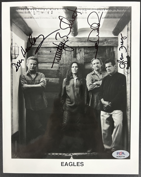 The Eagles: Group Signed 8" x 10" B&W Photo (5 Sigs)(PSA/DNA)