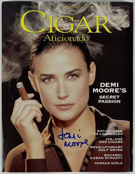 Demi Moore Signed 1996 Cigar Aficionado Magazine (JSA)
