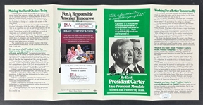 Jimmy Carter Signed Re-Election Campaign Brochure w/ Rare Full Name Autograph! (JSA)
