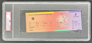 1984 Olympics Basketball Full Ticket w/ Mint 9 Grade! (PSA/DNA)