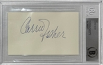 Star Wars: Carrie Fisher Signed 3" x 5" Page w/ Gem Mint 10 Auto! (Beckett/BAS Encapsulated)