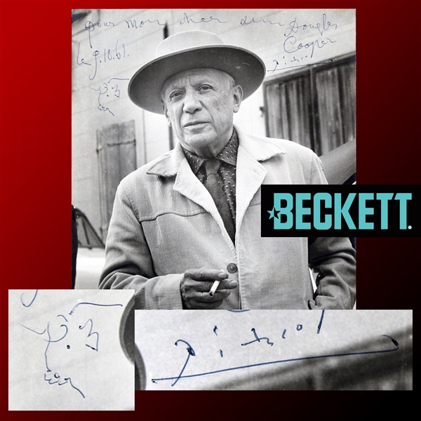Pablo Picasso Extraordinary Signed 9" x 11.5" Original Photograph with Hand Drawn Bull Sketch! (Beckett/BAS LOA)