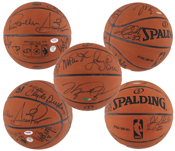 1992 Dream Team Signed Basketball w. Jordan, Johnson, Bird, Barkley & More! (12 Sigs)(UDA & PSA Holo)(Beckett/BAS LOA)