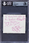 The Beatles: Impressive Fully Group Signed 3.85" x 4.5" Page w/ Gem Mint 10 Autographs! (Beckett/BAS Encapsulated & LOA)(Caiazzo LOA)(REAL LOA)