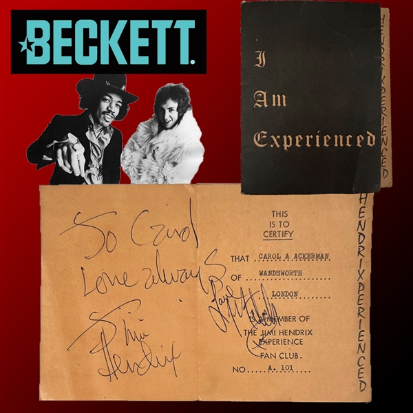 Jimi Hendrix UBER RARE Signed Official Hendrix Experience UK Fan Club Booklet (London c.1967)(Beckett/BAS & Tracks UK LOAs) 
