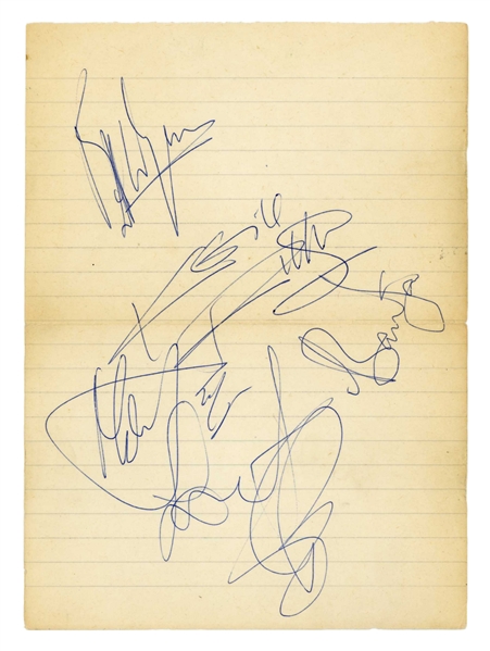 The Rolling Stones: Fully Group Signed 5.75" x 7 7/8" Page (Circa 1966)(Third Party Guaranteed)