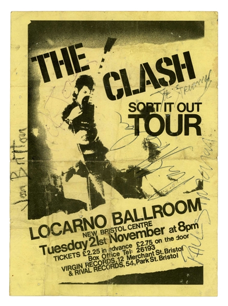 The Clash: Group Signed 1978 Sort it Out Tour Handbill (Third Party Guaranteed)