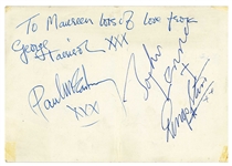 The Beatles: Group Signed 1963 Parlophone Records Promotional Card Exeter (Third Party Guaranteed)
