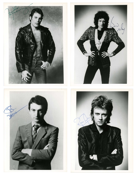 Queen: Incredibly Rare Lot of Four Signed Promotional Photographs (Circa 1980)(Third Party Guaranteed0