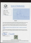 Neil Armstong Signed 5.75 x 7.75 Sheet with One Small Step Quote & Apollo 11 Inscription! (Zarelli Space LOA)