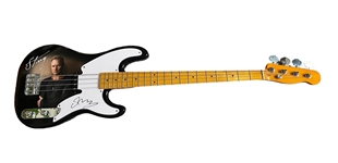 Sting Rare In-Person Signed Bass Guitar with Custom Body Artwork (Third Party Guaranteed)