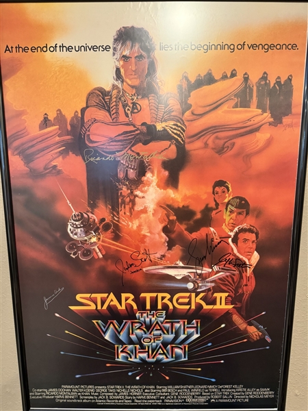 Star Trek: Cast Signed Full Sized The Wrath of Khan Poster (JSA LOA)