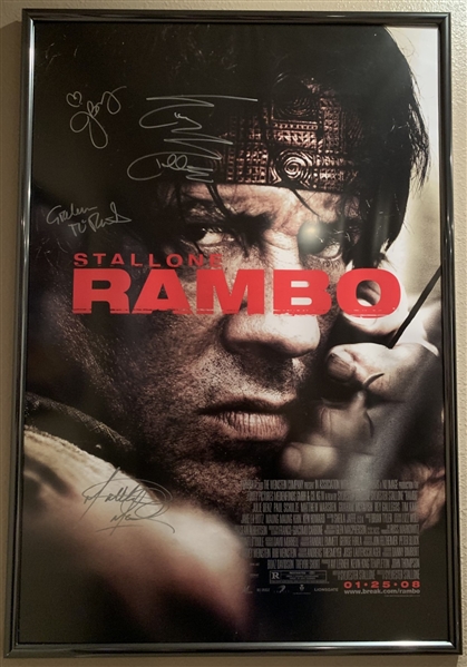 Rambo: Multi-Signed Full Size Poster w/ Stallone, Benz, McTavish, & Marsden (Third Party Guaranteed)
