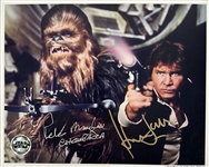 Star Wars: Harrison Ford & Peter Mayhew Superb Signed 8" x 10" Official Pix Photograph (Beckett/BAS LOA)