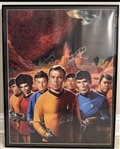 Star Trek Original Cast Signed 21 x 27 Color Poster in Framed Display (Original Series)(Third Party Guaranteed)