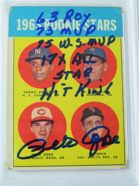 Pete Rose Signed & Inscribed 1963 Topps Rookie Card #537 w/ Gem Mint 10 Auto! (PSA/DNA Encapsulated)(JSA LOA)