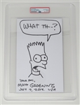 The Simpsons: Matt Groening Signed 6" x 8" Page w/ Bart Simpson Sketch (PSA/DNA Encapsulated & JSA LOA)